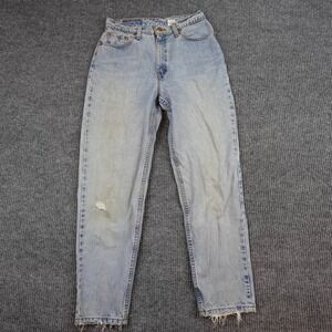 Vintage Levis 521 Jeans Womens 12 Short Light Wash High Rise Tapered USA